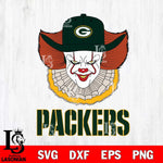 Green Bay Packers Pennywise Horror Sport 12 Svg Eps Dxf Png File, NFL svg, Digital Download, Instant Download