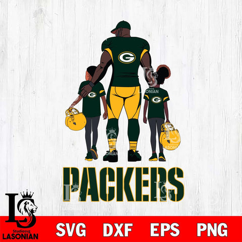 Green Bay Packers 3 Father and son Rugby SVG DXF EPS PNG FILE,NFL SVG, Father day Digital Download,Instant Download, Silhouette