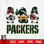 Green Bay Packers 3 Gnomes Football Svg Eps Dxf Png File, Digital Download, Instant Download