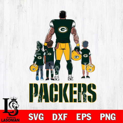 Green Bay Packers 4 Father and son Rugby SVG DXF EPS PNG FILE,NFL SVG, Father day Digital Download,Instant Download, Silhouette