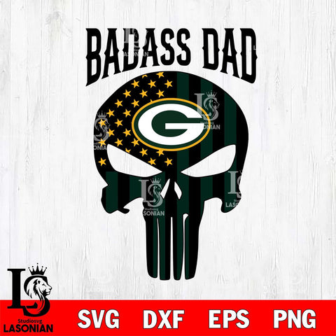 Green Bay Packers Badass Dad Svg Eps Dxf Png File, Digital Download, Instant Download