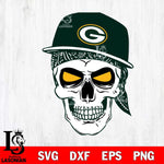 Green Bay Packers Badass Hat Skull SVG
