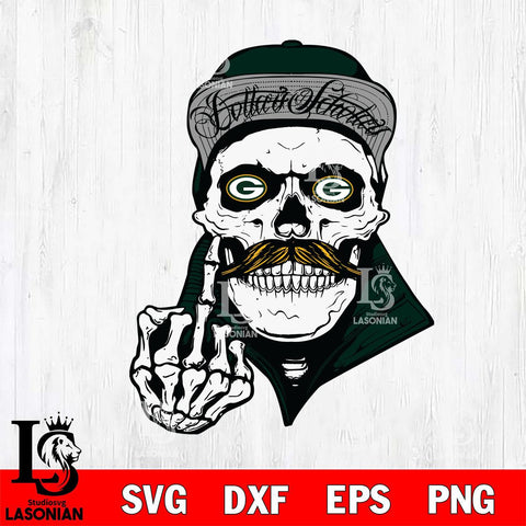 Green Bay Packers Badass Skull PNG SVG