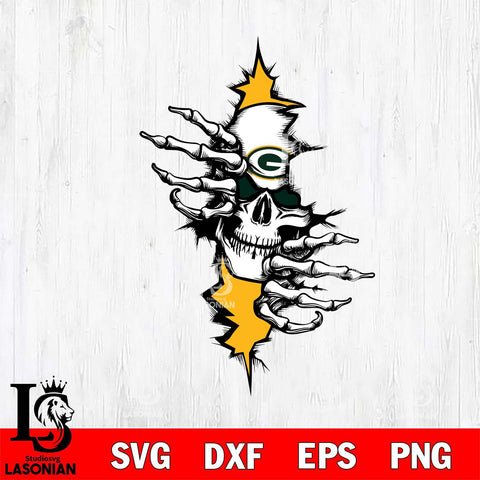 Green Bay Packers Badass Skull SVG