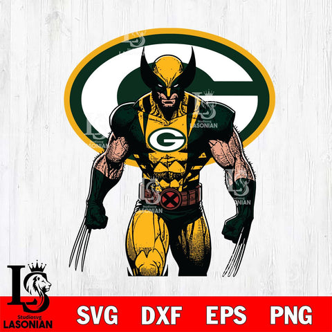 Green Bay Packers Badass Wolverine Svg Eps Dxf Png File, Digital Download, Instant Download