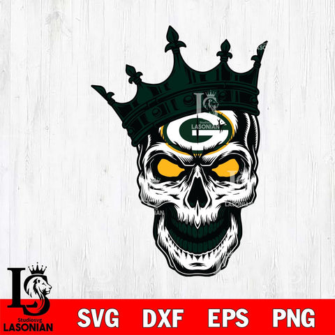 Green Bay Packers Badass king Skull SVG