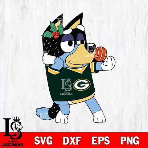 Green Bay Packers Bandit Heeler Christmas Svg Eps Dxf Png File, Digital Download, Instant Download