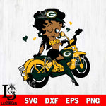 Green Bay Packers Betty Boop And Badass Motor SVG Svg Eps Dxf Png File, Digital Download, Instant Download