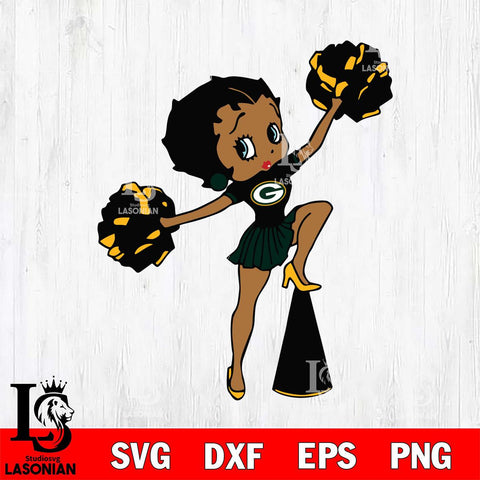 Green Bay Packers Betty Boop Cheer Leader SVG Svg Eps Dxf Png File, Digital Download, Instant Download