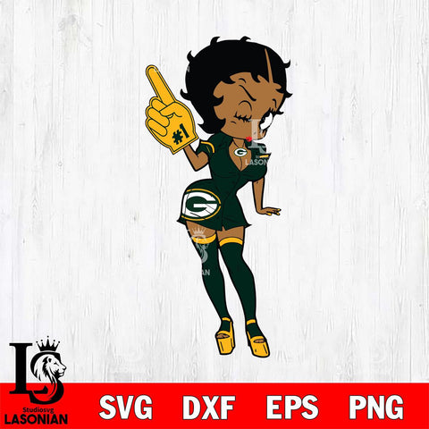 Green Bay Packers Betty Boop Cheering SVG Svg Eps Dxf Png File, Digital Download, Instant Download