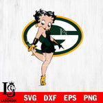 Green Bay Packers Betty Boop Girl Fan Svg Eps Dxf Png File, Digital Download, Instant Download