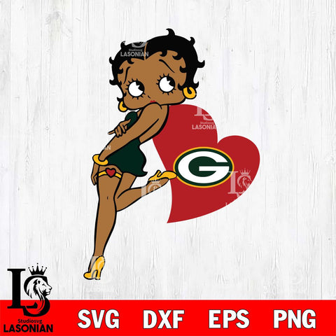Green Bay Packers Betty Boop Girl Love SVG Svg Eps Dxf Png File, Digital Download, Instant Download