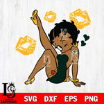 Green Bay Packers Betty Boop Kiss And Lips SVG Svg Eps Dxf Png File, Digital Download, Instant Download