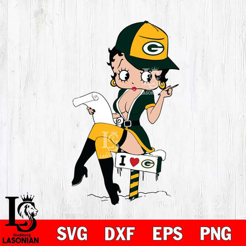 Green Bay Packers Betty Boop Sexy Fan Svg Eps Dxf Png File, Digital Download, Instant Download