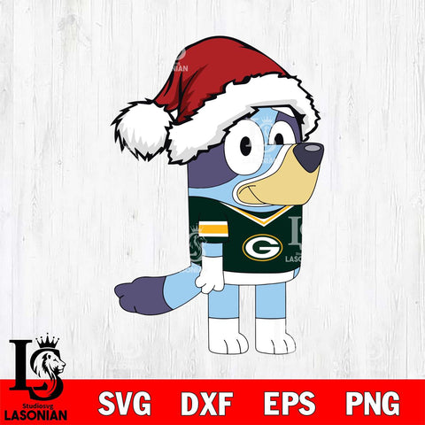 Green Bay Packers Bluey Cartoon Christmas Svg Eps Dxf Png File, Digital Download, Instant Download