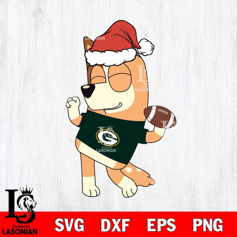 Green Bay Packers Bluey Chilli Christmas Svg Eps Dxf Png File, Digital Download, Instant Download