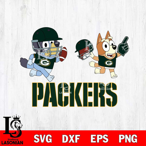 Green Bay Packers Bluey Chilli NFL 2 Svg Eps Dxf Png File, Digital Download, Instant Download