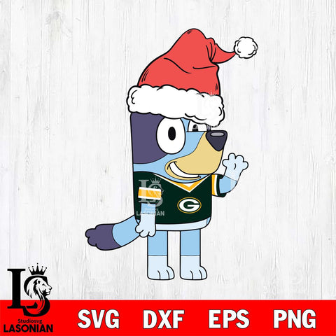 Green Bay Packers Bluey Christmas Svg Eps Dxf Png File, Digital Download, Instant Download