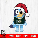 Green Bay Packers Bluey Dog Christmas Svg Eps Dxf Png File, Digital Download, Instant Download
