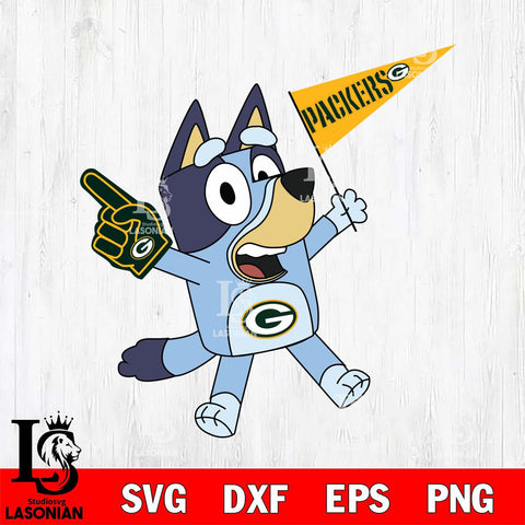 Green Bay Packers Bluey Flag NFL Football Svg Eps Dxf Png File, Digital Download, Instant Download