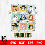 Green Bay Packers Bluey Halloween Sport Svg Eps Dxf Png File, Digital Download, Instant Download