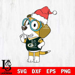 Green Bay Packers Bluey Honey Christmas Svg Eps Dxf Png File, Digital Download, Instant Download