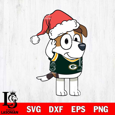 Green Bay Packers Bluey Jack Christmas Svg Eps Dxf Png File, Digital Download, Instant Download