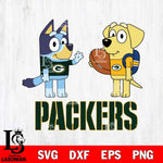 Green Bay Packers Bluey Lucky Svg Eps Dxf Png File, Digital Download, Instant Download