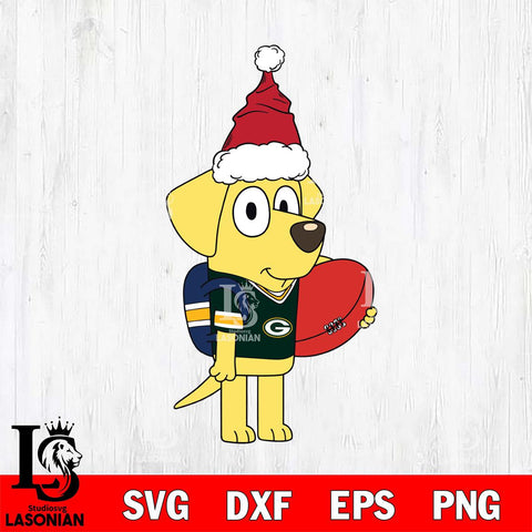 Green Bay Packers Bluey Lucky Christmas Svg Eps Dxf Png File, Digital Download, Instant Download