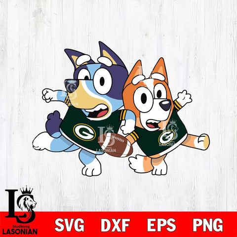 Green Bay Packers Bluey NFL Svg Eps Dxf Png File, Digital Download, Instant Download