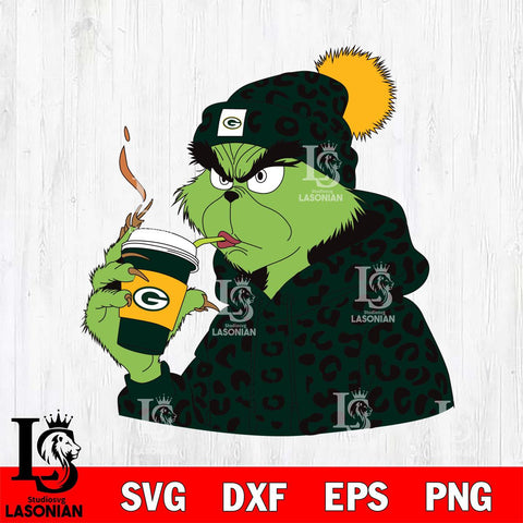 Green Bay Packers Boujee Grinch 8 Svg Eps Dxf Png File, Digital Download, Instant Download