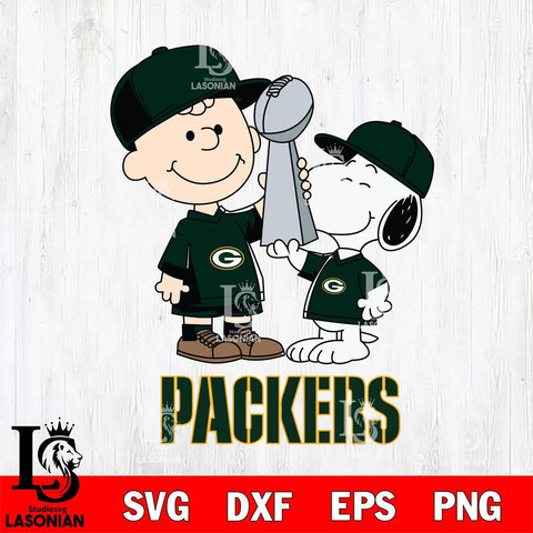 Green Bay Packers Charlie Brown and Snoopy Champions Svg Eps Dxf Png File, NFL svg , Digital Download , Instant Download, Cricut File