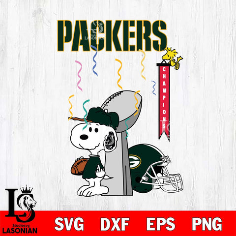 Green Bay Packers Charlie Brown and Snoopy Super Bowl Svg Eps Dxf Png File, NFL svg , Digital Download , Instant Download, Cricut File