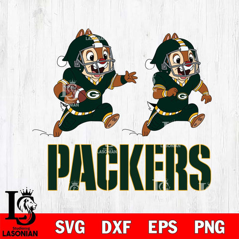 Green Bay Packers Chip & Dale Football Cricut,Christmas SVG DXF EPS PNG FILE, Digital Download,Instant Download, Silhouette