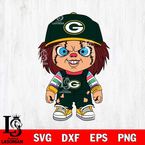Green Bay Packers Chucky Football Horror Halloween Svg Eps Dxf Png File, Digital Download, Instant Download