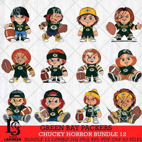 Green Bay Packers Chucky Horror Bundle 12 SVG Svg Eps Dxf Png File, Bundle NFL svg, Digital Download, Instant Download