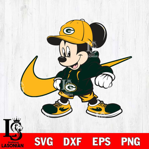 Green Bay Packers Cool Mickey Mouse Svg Eps Dxf Png File, Digital Download, Instant Download