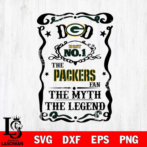 Green Bay Packers Dad The Man The Myth The Legend Svg Eps Dxf Png File, Digital Download, Instant Download