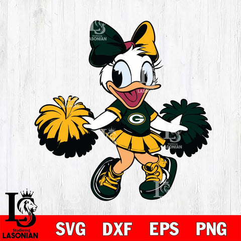 Green Bay Packers Daisy Duck Cheerleader Svg Eps Dxf Png File, Digital Download, Instant Download