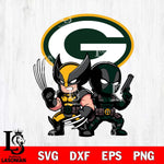 Green Bay Packers Deadpool And Wolverine Svg Eps Dxf Png File, Digital Download, Instant Download