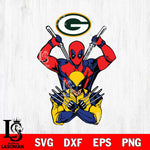 Green Bay Packers Deadpool Wolverine 2 Svg Eps Dxf Png File, Digital Download, Instant Download