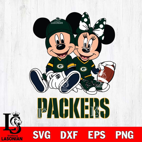 Green Bay Packers Disney Mickey And Minnie Football Svg Eps Dxf Png File, NFL svg , Digital Download , Instant Download, Cricut File