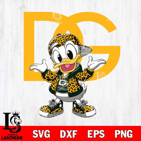 Green Bay Packers Dolce And Gabbana Donald Duck Disney Svg Eps Dxf Png File, Digital Download, Instant Download