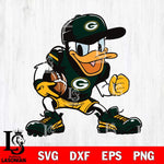 Green Bay Packers Donal Duck Svg Eps Dxf Png File, Digital Download, Instant Download