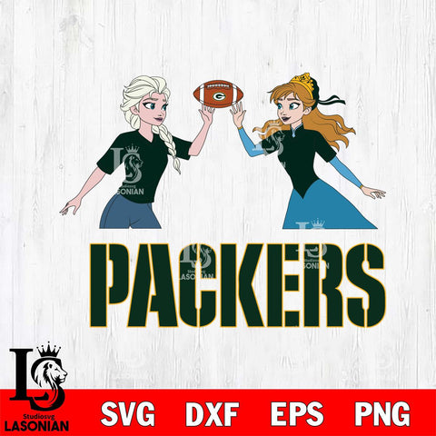 Green Bay Packers Elsa & Anna Football Cricut,Christmas SVG DXF EPS PNG FILE, Digital Download,Instant Download, Silhouette