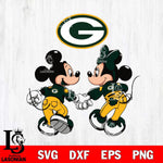 Green Bay Packers Fan Minnie And Mickey Love Svg Eps Dxf Png File, Digital Download, Instant Download
