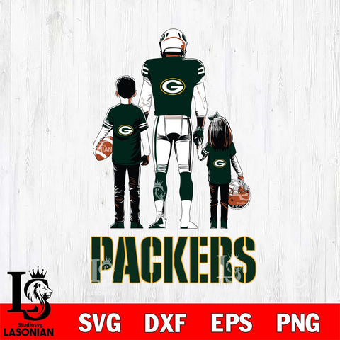 Green Bay Packers Father And Child Football SVG DXF EPS PNG FILE,NFL SVG, Father day Digital Download,Instant Download, Silhouette