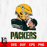 Green Bay Packers Father And Child Rugby SVG DXF EPS PNG FILE,NFL SVG, Father day Digital Download,Instant Download, Silhouette