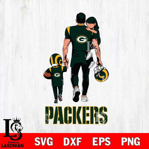 Green Bay Packers Father And Son Football SVG DXF EPS PNG FILE,NFL SVG, Father day Digital Download,Instant Download, Silhouette