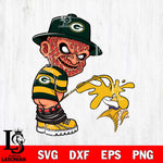Green Bay Packers Freddy Krueger Piss On Minnesota Vikings Svg Eps Dxf Png File, Digital Download, Instant Download